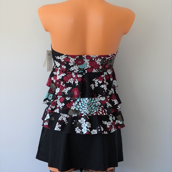 Island Escape 2Pc Floral Print Ruffled Tankini Set - Picture 4 of 4